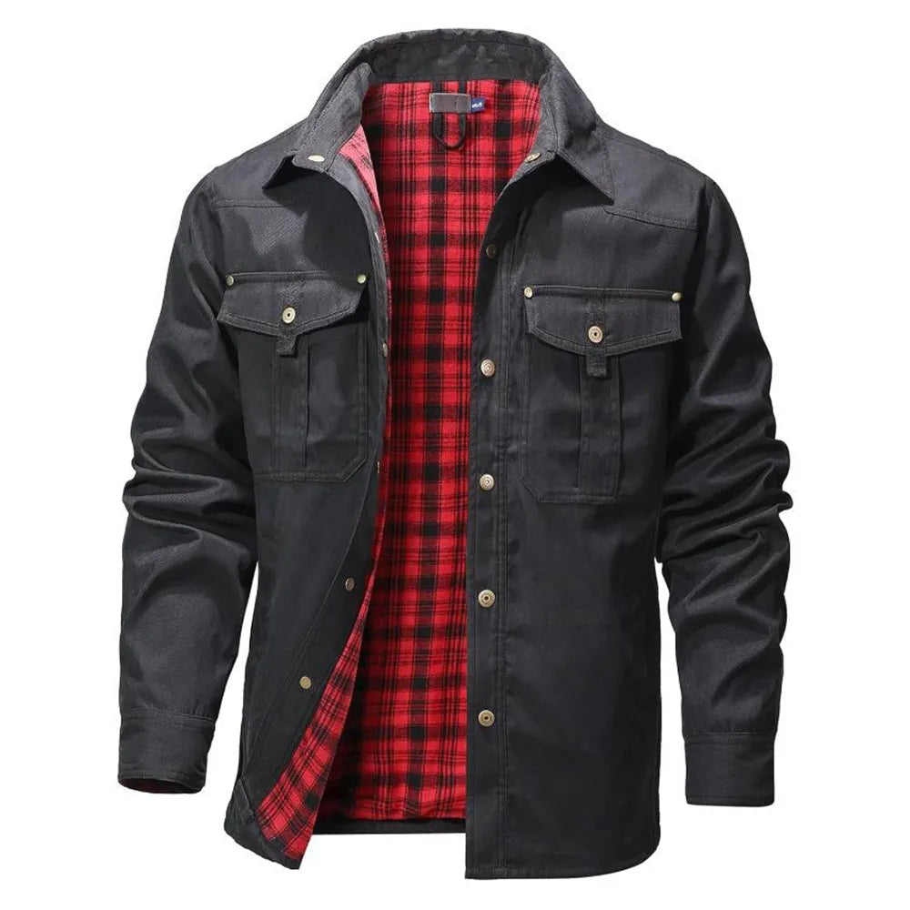 Herren-Flannel-Hemdjacke mit Futter