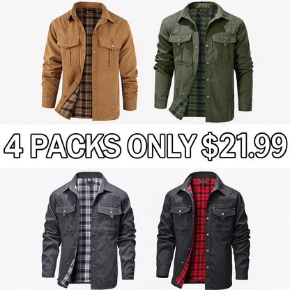 Herren-Flannel-Hemdjacke mit Futter
