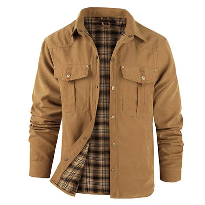 Herren-Flannel-Hemdjacke mit Futter