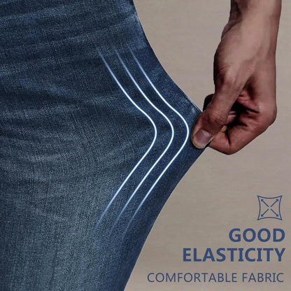 Men's Stretch Cotton Loose-Fit Drawstring Jeans