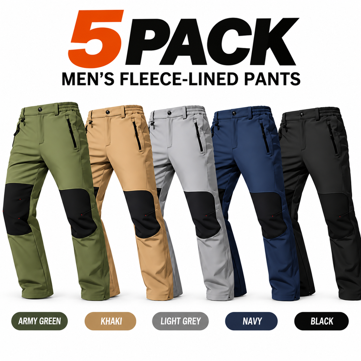 Men's waterproof and warm trousers; waterproof fabric with a pure cotton lining.