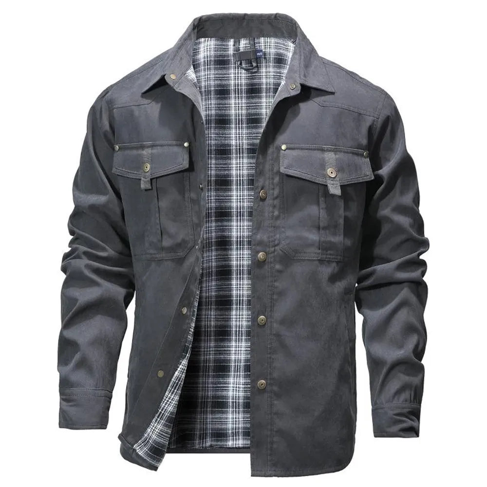 Herren-Flannel-Hemdjacke mit Futter