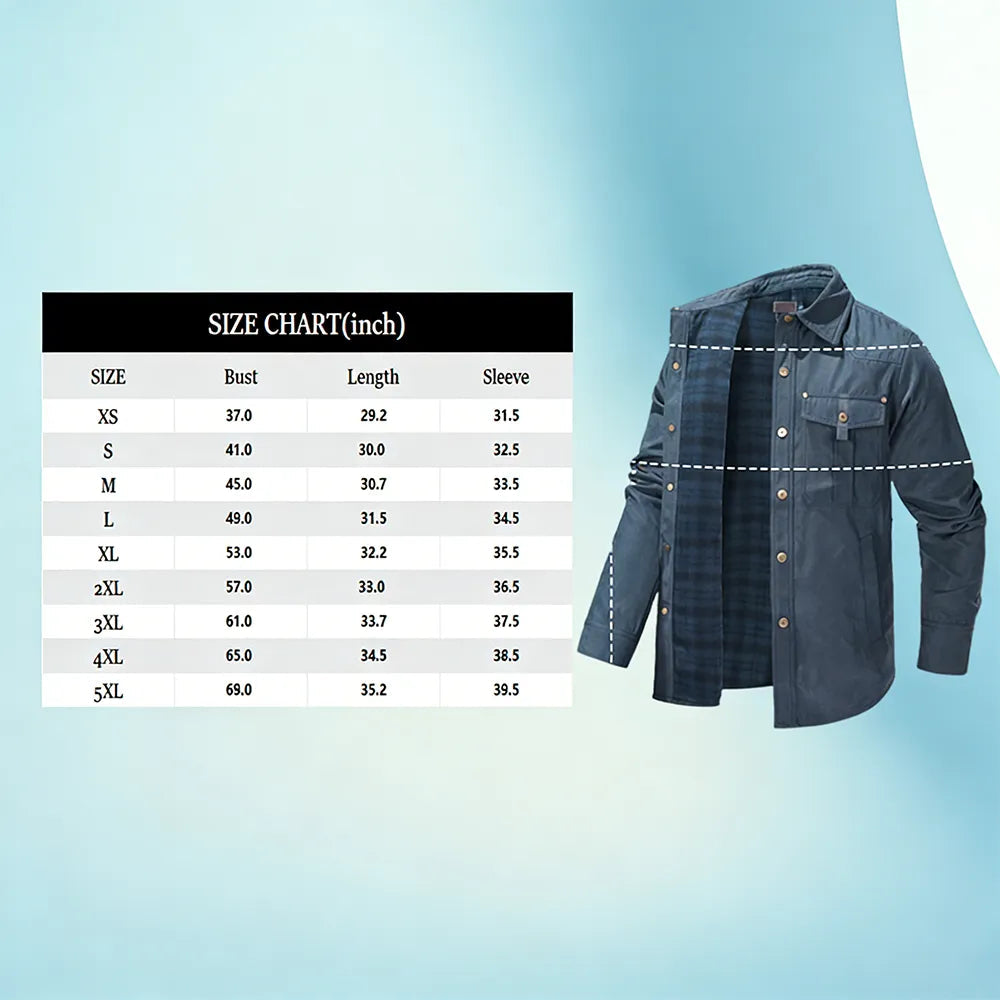 Herren-Flannel-Hemdjacke mit Futter