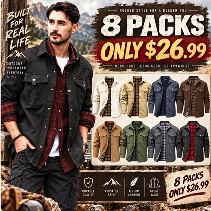 Herren-Flannel-Hemdjacke mit Futter