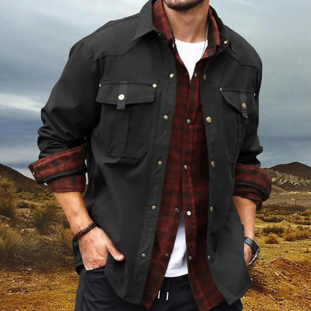 Herren-Flannel-Hemdjacke mit Futter