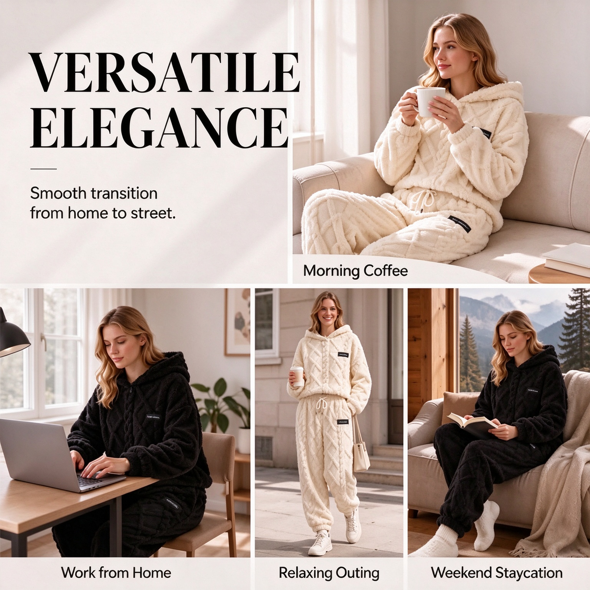 🔥 50% OFF ✨ Women's Plush Ribbed Hoodie & Pants Set 🧸 Soft, Warm & Ultimate Comfort