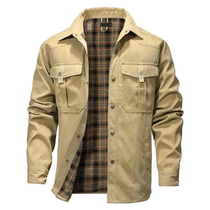 Herren-Flannel-Hemdjacke mit Futter