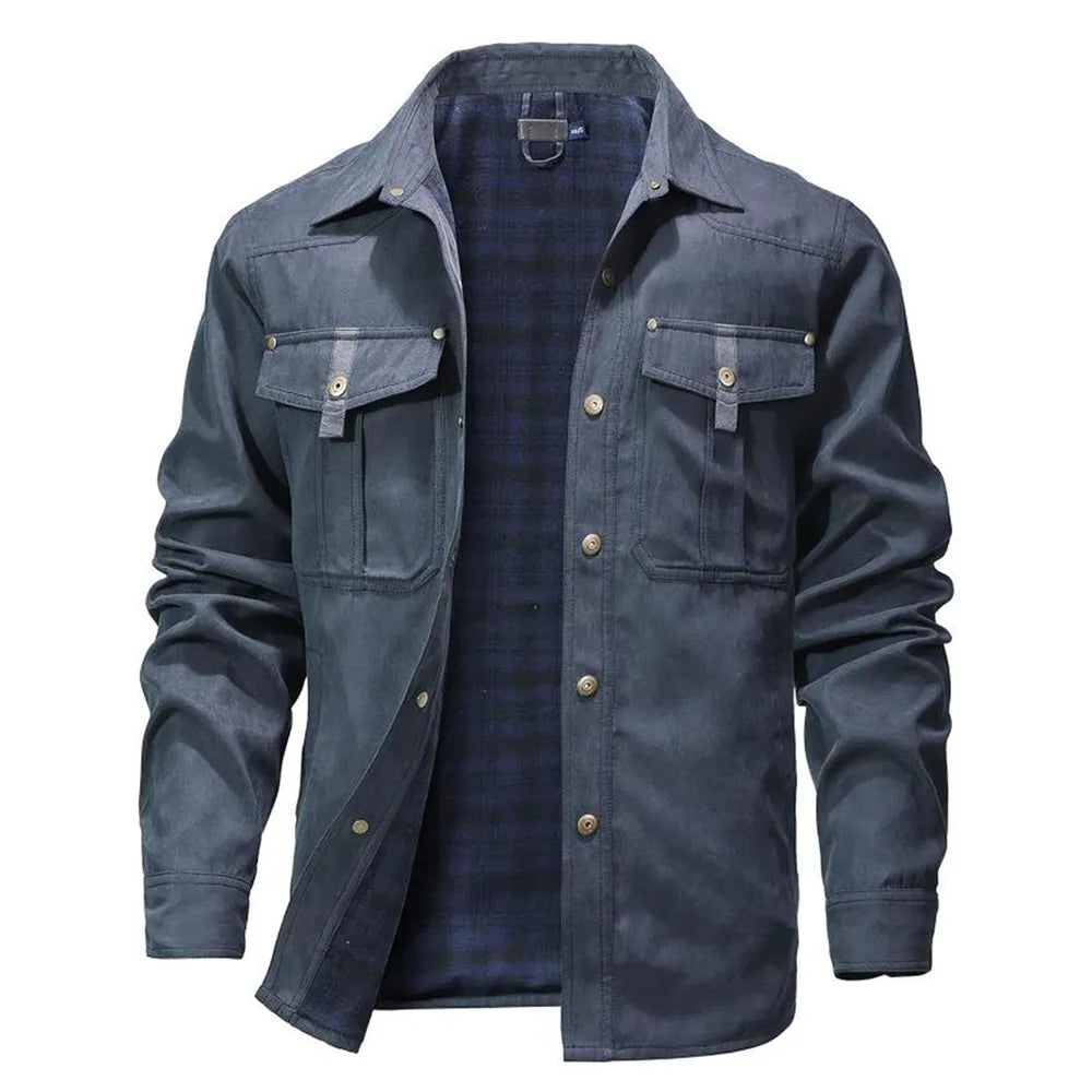 Herren-Flannel-Hemdjacke mit Futter