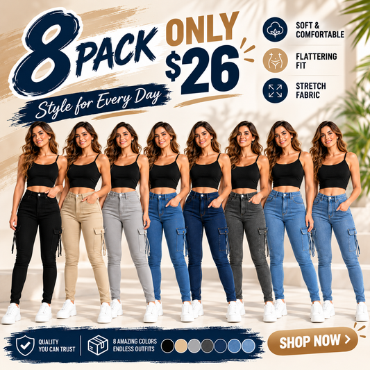 🎃HALLOWEEN SPOOKY SAVE🎃Women's Plain Multi-pocket Denim Elastic Slim Fit Button Cargo Denim Pants