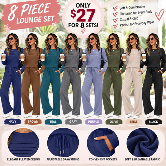 Women's Crew Neck Top & Drawstring Pants Set