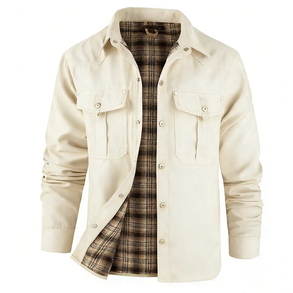Herren-Flannel-Hemdjacke mit Futter