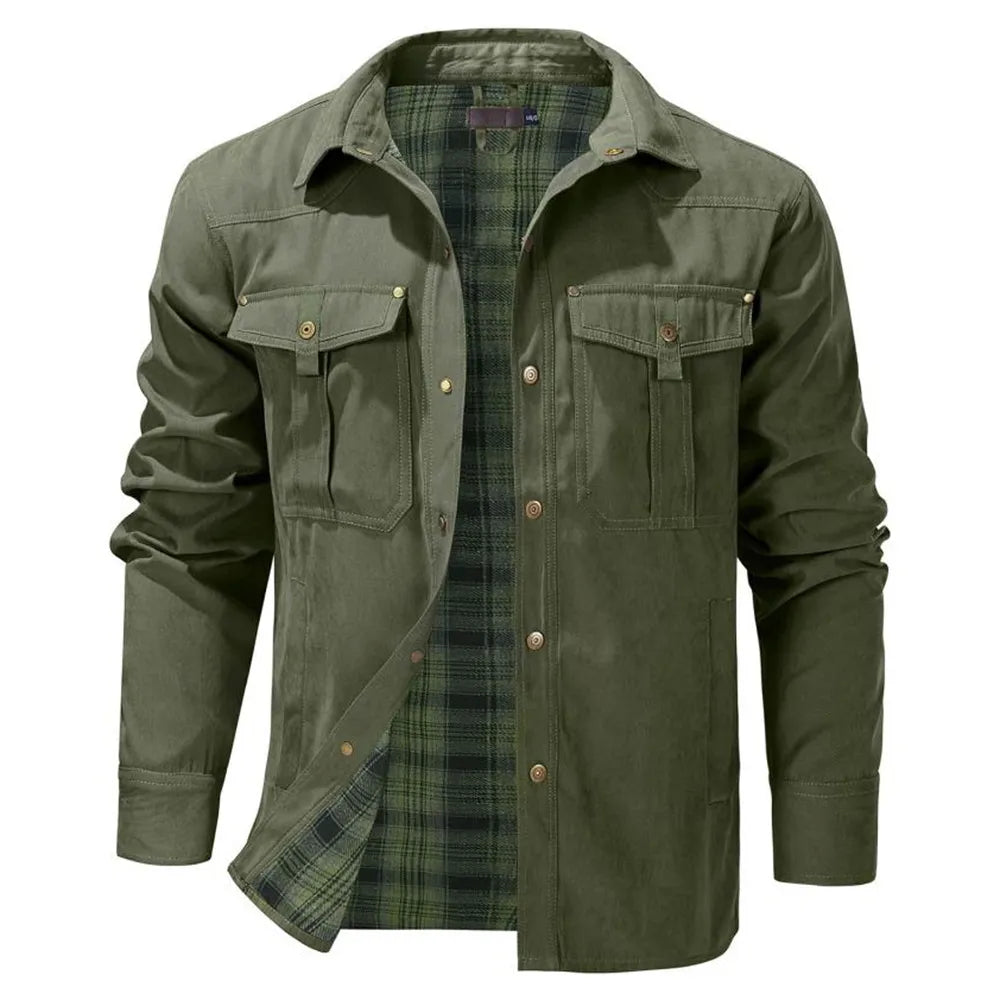 Herren-Flannel-Hemdjacke mit Futter
