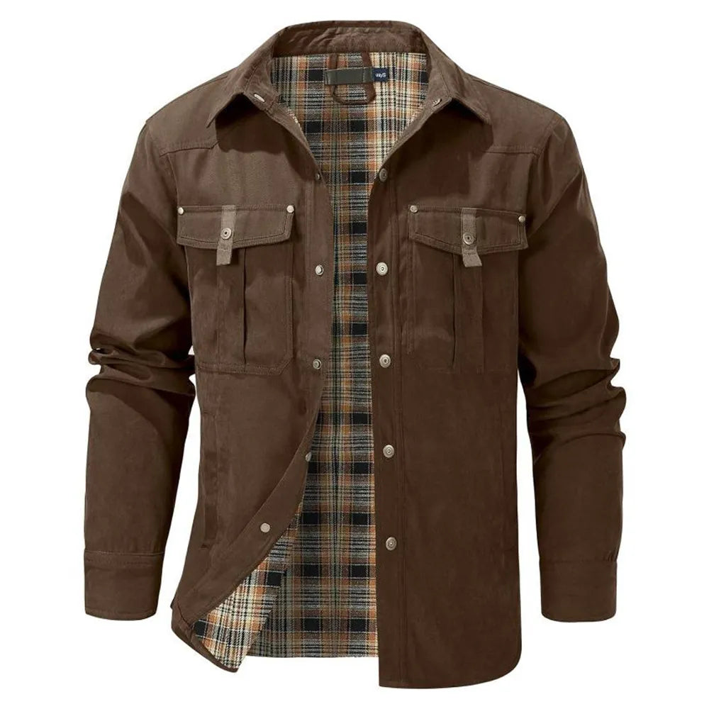 Herren-Flannel-Hemdjacke mit Futter