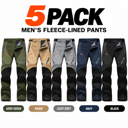 Men's waterproof and warm trousers; waterproof fabric with a pure cotton lining.