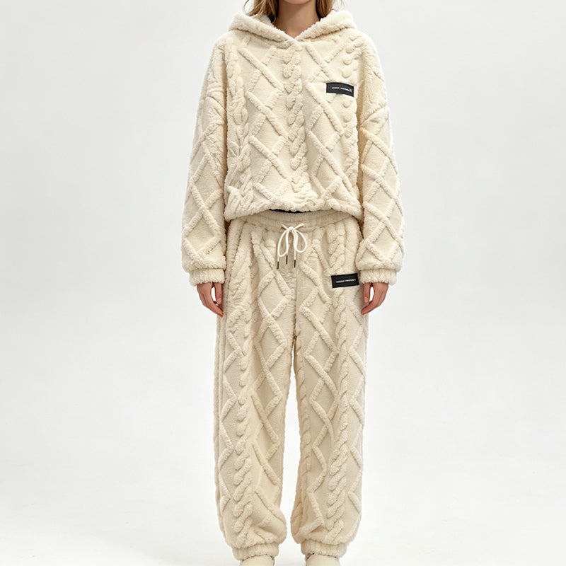 🔥 50% OFF ✨ Women's Plush Ribbed Hoodie & Pants Set 🧸 Soft, Warm & Ultimate Comfort